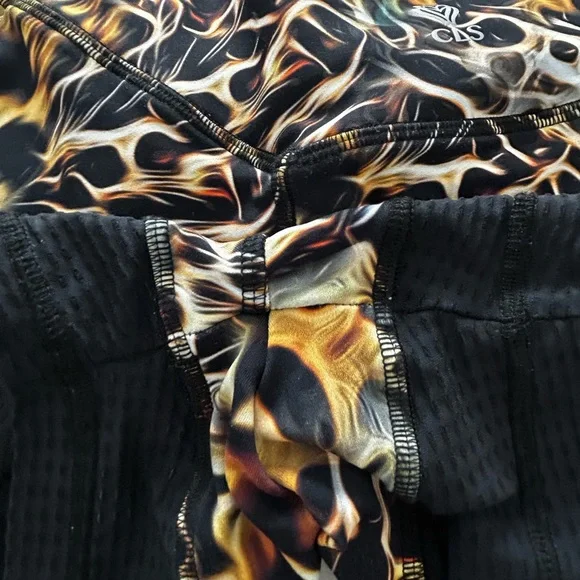 CLS Activewear Scrunch Booty Shorts – Fire Print, Double Layer, Made in USA - Picture 8 of 9